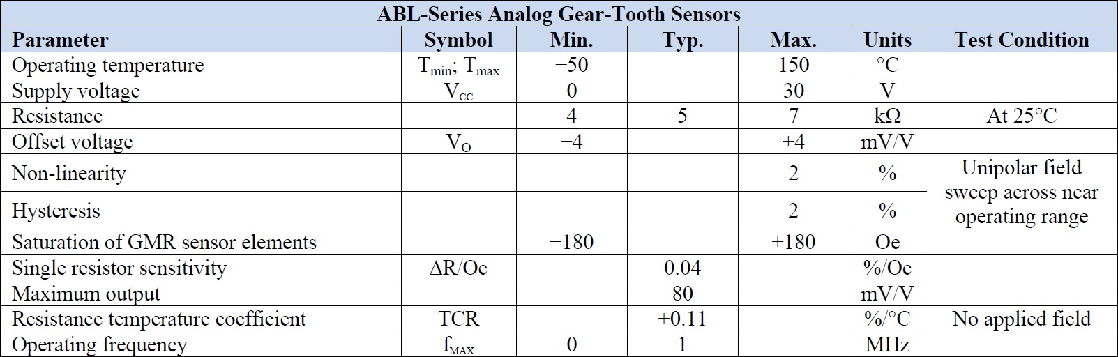 NVE ABL005-10E Specifications